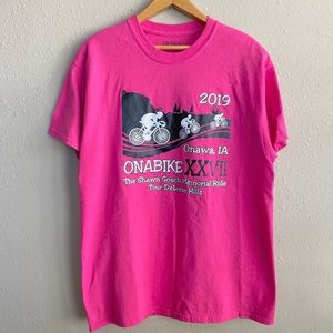 Iowa Loess Hills Cycling Race Pink T-Shirt
